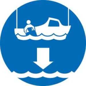 Lower rescue boat IMO Sign - IMPA