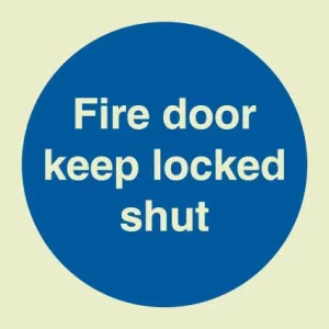 Fire door keep locked shut (Glow in the dark) - IMPA