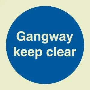 Gangway keep clear (Glow in the dark) - IMPA