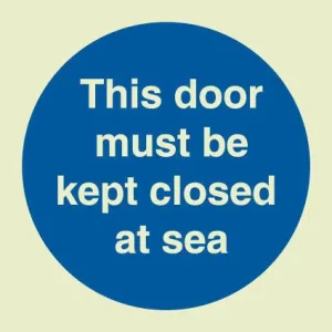 This door must be kept closed at sea (Glow in the dark) - IMPA