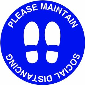 Floor Marking Sign – Please Maintain Social Distancing Feet V4