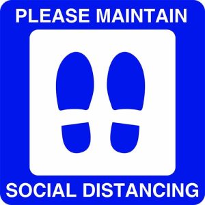 Carpet Floor Marking Sign – Please Maintain Social Distancing