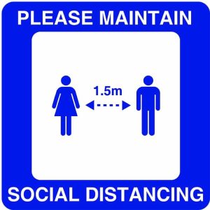 Outdoor Floor Marking Sign – Please Maintain Social Distancing V3