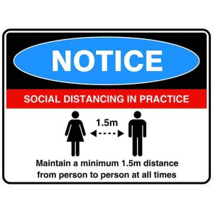 Floor Marking Sign – Please Maintain Social Distancing V2