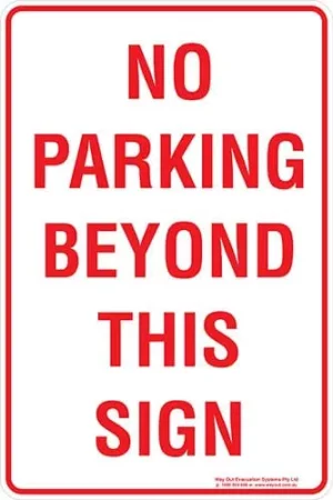 Carpark No Parking Beyond This Sign