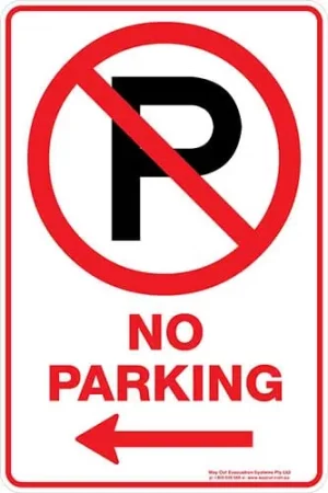 Carpark No Parking P Arrow Left