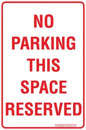 Carpark No Parking This Space Reserved