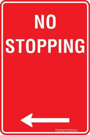 Carpark No Stopping Arrow Left