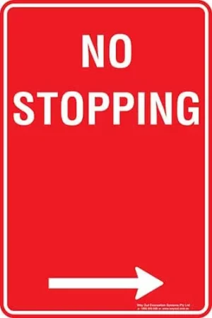 Carpark No Stopping Arrow Right