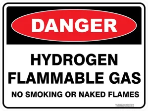 Danger Hydrogen Flammable Gas No Smoking Or Naked Flames