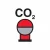 Fixed CO2 fire extinguishing bottle in protected area