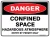 Danger Confined Space Hazardous Atmosphere Entry By Permit Only